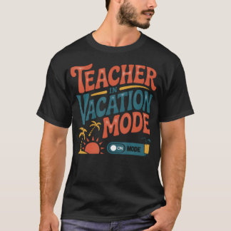 Retro-Lehrer im Urlaubsmodus Sommerferien Strand T-Shirt