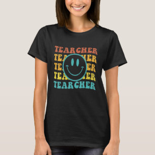 Retro-Lehrer Inspirierend Bunt Grundschule T-Shirt