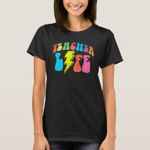 Retro Lehrer Leben Vintage Blitz Groovy T T-Shirt