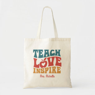 Retro-Lehrer-Liebe-Inspirations-Geschenk zum Tag d Tragetasche