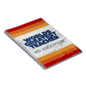 Retro Lehrer modern blau rot stilvoll Notizblock (Rechte Seite)