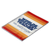 Retro Lehrer modern blau rot stilvoll Notizblock (Linke Seite)