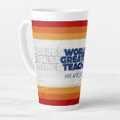 Retro Lehrer Moderne blaue rote Stiltypografie c Milchtasse (Linke Ecke)