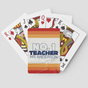 Retro-Lehrer moderne blaue rote stilvolle Tote-Tas Spielkarten