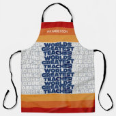 Retro-Lehrer moderne blaue rote Tasche Schürze (Vorderseite)