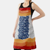 Retro-Lehrer moderne blaue rote Tasche Schürze (InSitu)