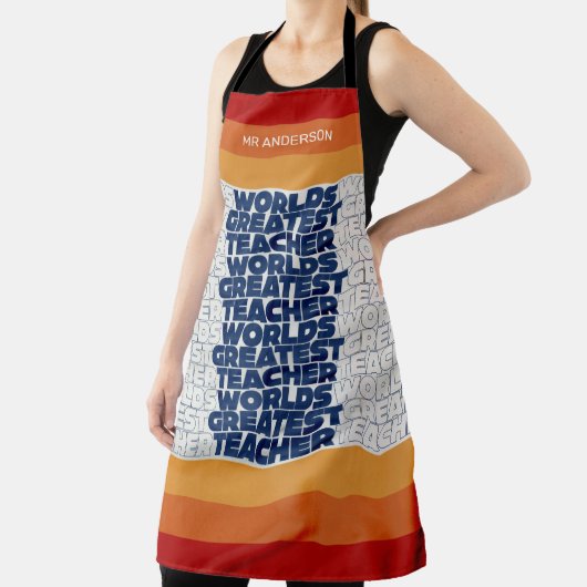 Retro-Lehrer moderne blaue rote Tasche Schürze (InSitu)