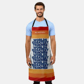 Retro-Lehrer moderne blaue rote Tasche Schürze (Getragen)