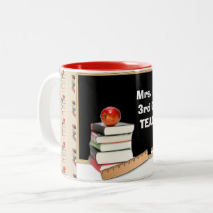 Retro-Lehrer-Rückkehr zur Schule Zweifarbige Tasse