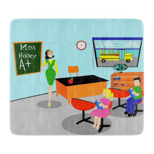 Retro Lehrer-Schneidebrett Schneidebrett (Vorderseite)