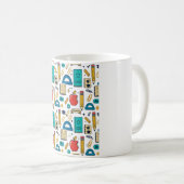 Retro-Lehrer-Schulbedarf-Muster Kaffeetasse (VorderseiteRechts)