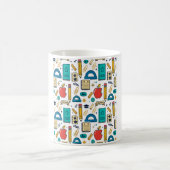 Retro-Lehrer-Schulbedarf-Muster Kaffeetasse (Mittel)