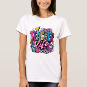 Retro Lehrerleben T-Shirt (Vorderseite)
