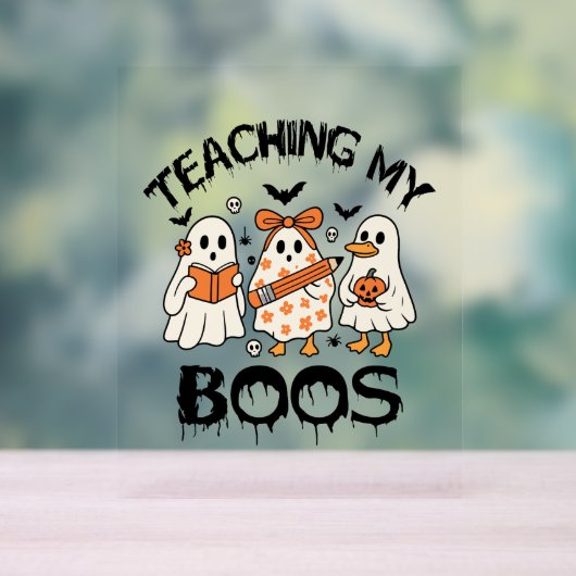 Retro lehrt mein Boos Halloween Acrylschild (Neutral)