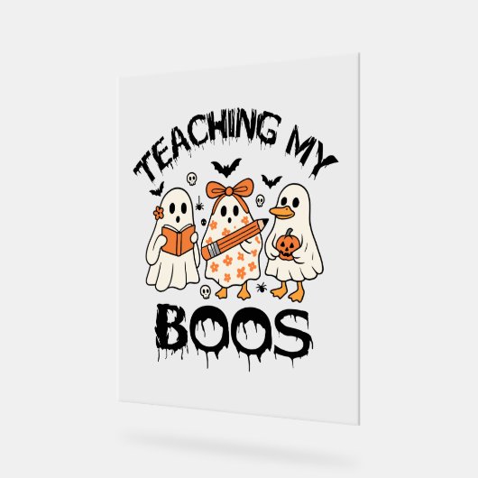 Retro lehrt mein Boos Halloween Acrylschild (Winkel)