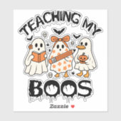 Retro lehrt mein Boos Halloween Aufkleber (Blatt)