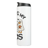 Retro lehrt mein Boos Halloween Thermosbecher (Nach rechts gedreht)