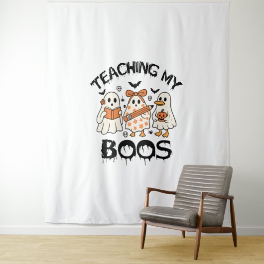 Retro lehrt mein Boos Halloween Wandteppich (Beispiel)