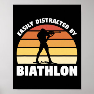 Retro leicht abgelenkt von Biathlon Biathlete Poster