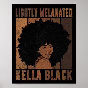 Retro Leicht Melanisierte Hella Schwarze Afro Köni Poster