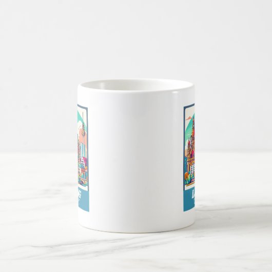 Retro Leipzig Skyline Kaffeetasse (Mittel)