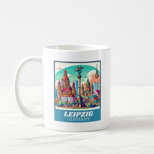 Retro Leipzig Skyline Kaffeetasse (Links)