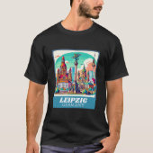 Retro Leipzig Skyline T-Shirt (Vorderseite)