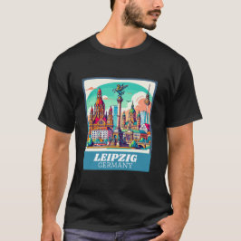 Retro Leipzig Skyline T-Shirt