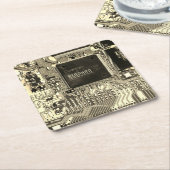 Retro-Leiterplatte ・ Geek electronic PCB Rechteckiger Pappuntersetzer (angewinkelt)