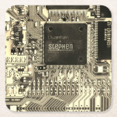 Retro-Leiterplatte ・ Geek electronic PCB Rechteckiger Pappuntersetzer (Vorderseite)