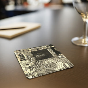 Retro Leiterplatte • Geek Elektronik PCB Rechteckiger Pappuntersetzer