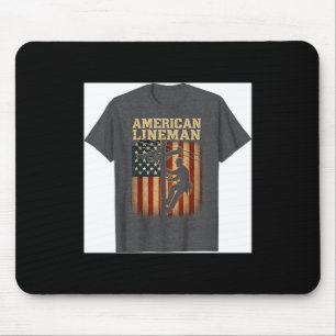 Retro Leitungsmann Amerikanische Flagge Elektrokab Mousepad
