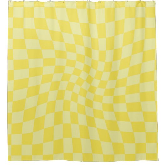 Retro-Lemon-Gelbe Karos verschleiert Duschvorhang (Vorderseite)