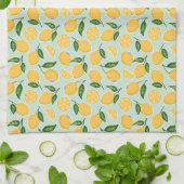 Retro Lemon Slices on Mint Green Geschirrtuch (Gefaltet)