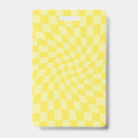 Retro Lemon Yellow Paston Warped Checkerboard