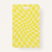 Retro Lemon Yellow Paston Warped Checkerboard Ausweis (Vorderseite)