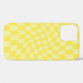 Retro Lemon Yellow Paston Warped Checkerboard Case-Mate iPhone Hülle (Rückseite (Horizontal))