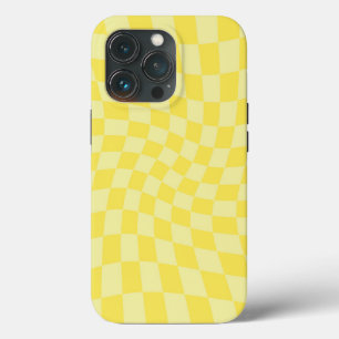 Retro Lemon Yellow Paston Warped Checkerboard Case-Mate iPhone Hülle