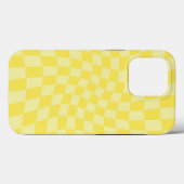 Retro Lemon Yellow Paston Warped Checkerboard Case-Mate iPhone Hülle (Rückseite (Horizontal))