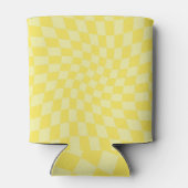 Retro Lemon Yellow Paston Warped Checkerboard Dosenkühler (Rückseite)