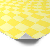 Retro Lemon Yellow Paston Warped Checkerboard Poster (Ecke)