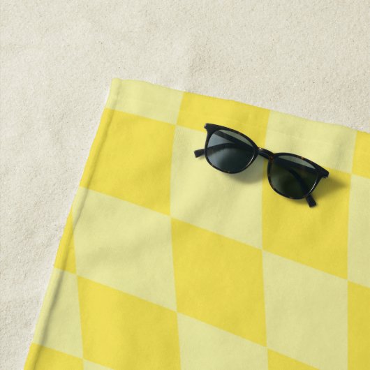 Retro Lemon Yellow Paston Warped Checkerboard Strandtuch (Beispiel)