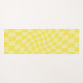 Retro Lemon Yellow Paston Warped Checkerboard Yogamatte (Vorderseite (Horizontal))