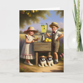 Retro Lemonade Stand haben einen guten Sommer Karte