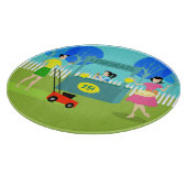 Retro Lemonade Stand Round Cutting Board Schneidebrett (Ecke)