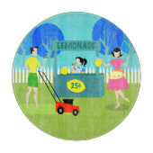 Retro Lemonade Stand Round Cutting Board Schneidebrett (Vorderseite)