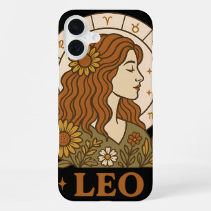 Retro Leo Sternzeichen Boho Floral Astrologie iPhone 16 Plus Hülle