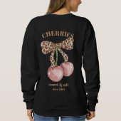 Retro Leopard Bow Cherry Sweet & Soft Since Slogan Sweatshirt (Rückseite)