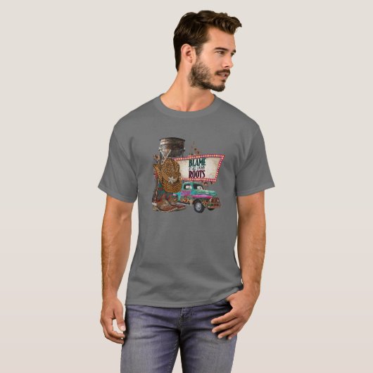 Retro Leopard Cowboy Boots hat es auf meiner Wurze T-Shirt (Vorne ganz)