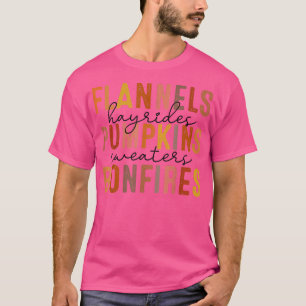 Retro Leopard Flannels Hayrides Pumpkins Sweaters  T-Shirt